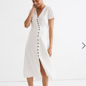 Madewell Linen Wrap Midi Dress